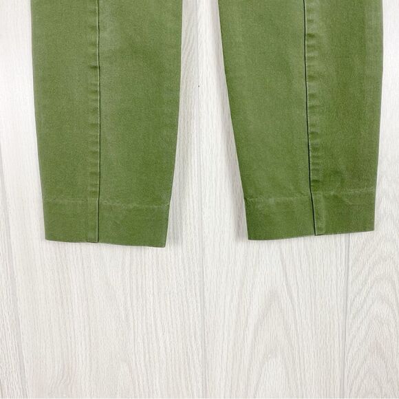 Everlane | Olive Green Cotton Twill Side Zip Ankle Pant Size 0 - Picture 6 of 8